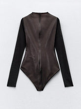 Essnce Women's Plain & Simple Long Sleeve Bodysuit shein